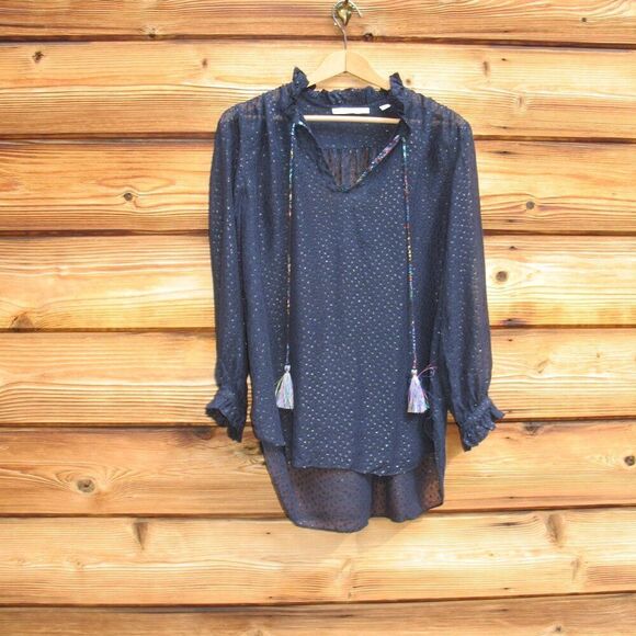 Robert Graham Silk Blend Sheer Boho Top - Picture 2 of 10